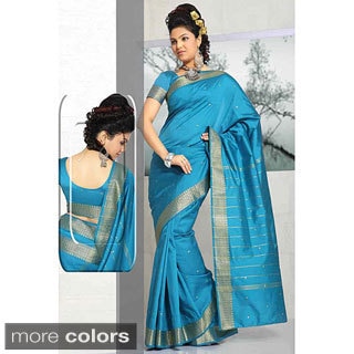 Handmade Sari Fabric with Golden Border (India)