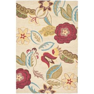 Safavieh Handmade Blossom Paisley Beige Wool Rug (4' x 6')