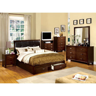 Furniture of America York Brown Cherry Finish 5-piece Queen-size Bed Set