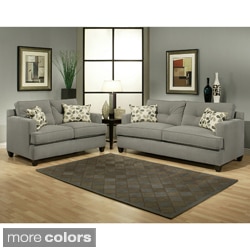 Furniture of America Nicolas 2-piece Micro-Denier Fabric Sofa and Loveseat Set