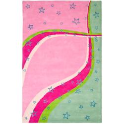 Safavieh Handmade Children's Starlight Pink N. Z. Wool Rug (8' x 10')