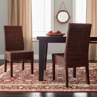 Safavieh Rural Woven Dining St. Thomas Wicker Light Brown Side Chairs (Set of 2)