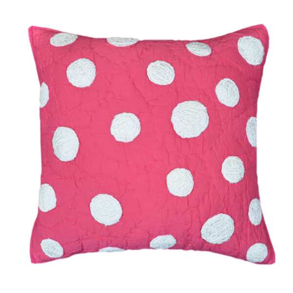 Cottage Home Laila Hot Pink Dot Cotton 16 Inch Throw Pillow