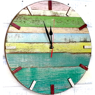 Recycled Boat Wood Beach House Clock (Thailand)