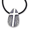 Sterling Silver Men's 'Tree of Faith' Leather Cross Necklace (Mexico)