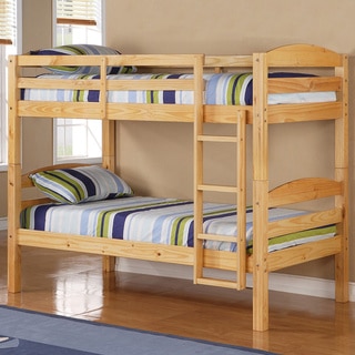 Twin Over Twin Solid Wood Natural Bunk Bed