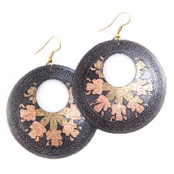 Brass Tri-flower Earrings (India)
