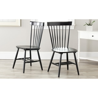 Safavieh Country Classic Dining Country Lifestyle Spindle Back Black Side Chairs (Set of 2)
