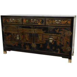 Handmade Black Lacquer Large Buffet Table (China)
