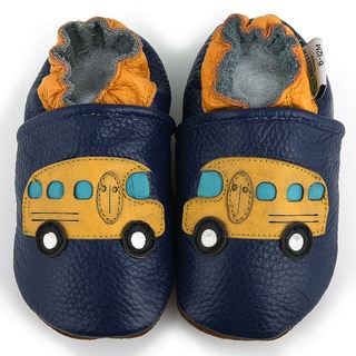 School Bus Leather Baby Shoes