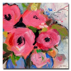 Sheila Golden 'Bouquet in Pink' Small Gallery-Wrapped Canvas Art (18" x 18")