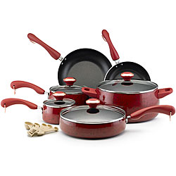 Paula Deen Collection Red Speckle Nonstick 15-piece Cookware Set