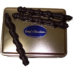 Lang's Chocolates 32-oz Dark Chocolate Caramel Pretzel Tin