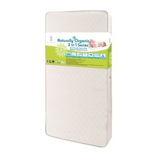 LA Baby Eco Friendly 2-in-1 Soy Foam Crib Mattress with Natural Coconut Fiber and Organic Cotton Layer