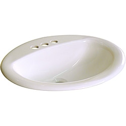 Fine Fixtures Ceramic Drop-In 20.5-inch Biscuit Drop-in Self Rimming Bathroom Sink