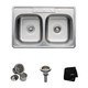 KRAUS 33 Inch Topmount 50/50 Double Bowl 18 Gauge Stainless Steel Kitchen Sink with NoiseDefend Soundproofing