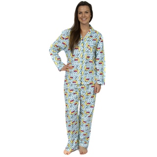 Leisureland Women's Kitty Print Pajama Set
