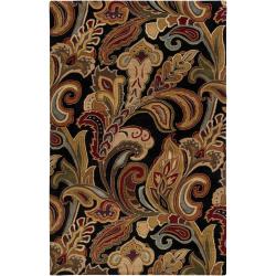 Hand Tufted Black Wool Ages Rug (8' x 11')