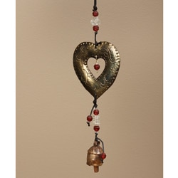 Handmade Iron and Glass Heart of the Matter Hanging Art (India)