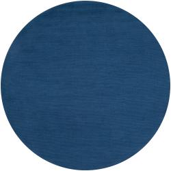 Hand-crafted Solid Blue Causal Explorer Wool Rug (9'9 Round)