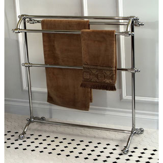 Vintage Pedestal Chrome-Finished Solid-Brass Towel Stand