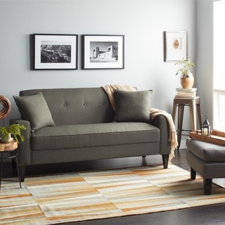 Handy Living Ellie Basil Green Linen Sofa