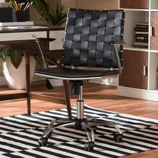 Baxton Studio Vittoria Black Leather Modern Office Chair