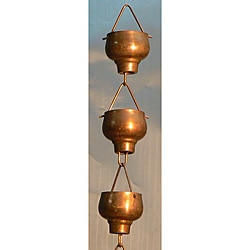 Hibiki Cup Pure Copper Rain Chain 8.5 Feet