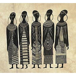 Heidi Lange 'Seven Maasai Girls' Screen Print (Kenya)