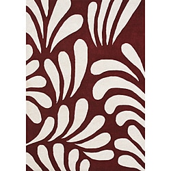 Alliyah Handmade Maroon New Zealand Blend Wool Rug (5' x 8')