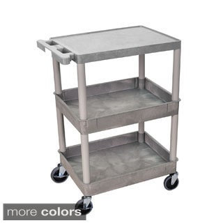 Luxor Gray Heavy-duty Plastic Utility Cart with Four Locking Casters