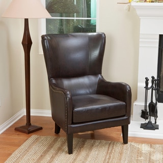 Lorenzo Bonded Leather Studded Club Chair by Christopher Knight Home