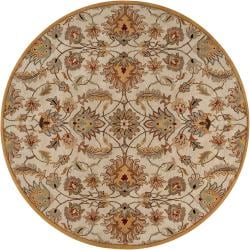 Hand-tufted Gold Alamosa Wool Rug (4' Round)