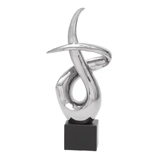 Casa Cortes 22-inch Silver Abstract Swirl Table Sculpture