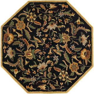 Hand Tufted Paradise Black Wool Rug (8' x 8')