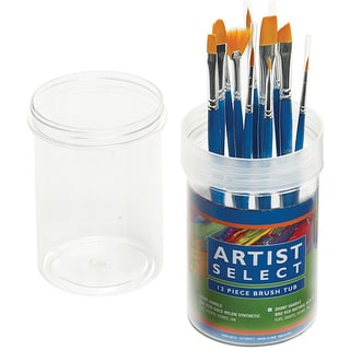 Pro-Art Artist Select Short Handle Synthetic Brush Tub (12 Piece)