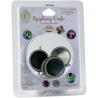 Epiphany Crafts Round Metal Charm Settings (5/package)