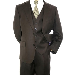 Ferrecci Boy's Dark Brown 3-piece 2-button Suit