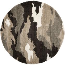 Safavieh Camouflage Shag Beige/ Multicolored Rug (6' 7 Round)