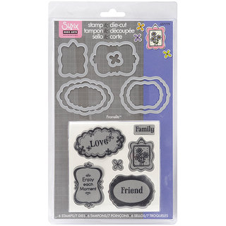 Sizzix Framelits 'Message Frames' Dies with Clear Stamps (Pack of 7)