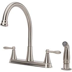 Fontaine Two-Handle Brushed Nickel Kitchen Faucet/ Side Spray