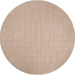 Hand-crafted Beige Solid Casual Dipson Wool Rug (6' Round)