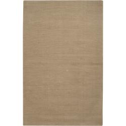Hand-crafted Beige Solid Casual Dipson Wool Rug (6' x 9')