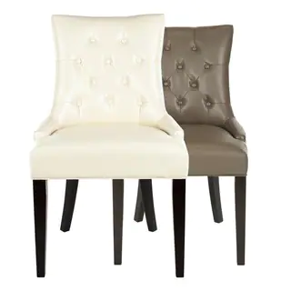 Safavieh En Vogue Dining Abby Leather Nailhead Dining Chairs (Set of 2)