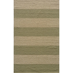 Indoor/Outdoor South Beach Sage Stripes Rug (5' x 8')