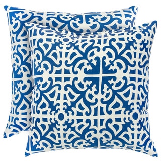 17-inch Outdoor Indigo Square Accent Pillow (Set of 2)