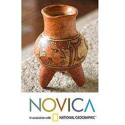 Handcrafted Ceramic 'Maya Life' Vase (El Salvador)