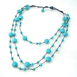 Triple Layer Floating Bubble Cotton Rope Necklace (Thailand)