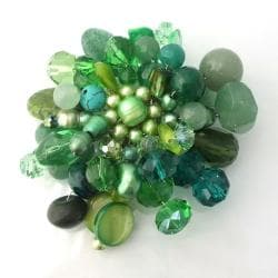 'Green Fusion' Jade Aventurine Pearl Floral Brooch (Thailand)