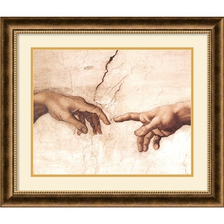 Michelangelo Buonarroti 'The Creation of Adam (Detail I)' Framed Art Print